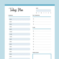 No Date Daily Planner - Blue