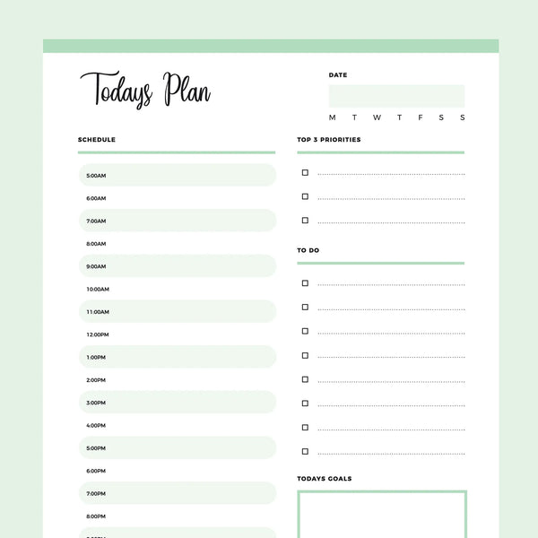 Printable No Date Daily Planner – Plan Print Land