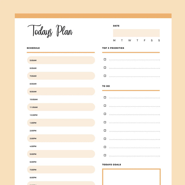 Printable No Date Daily Planner – Plan Print Land