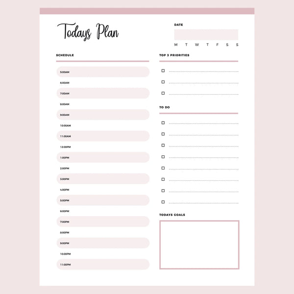 No Date Daily Planner