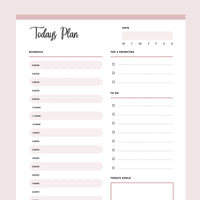 No Date Daily Planner - Pink