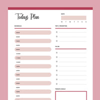 No Date Daily Planner - Red