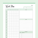 Printable 10 Minute Work Plan - Green