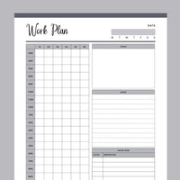 Printable 10 Minute Work Plan - Grey