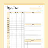 Printable 10 Minute Work Plan - Yellow