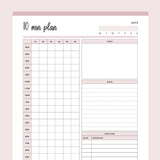 Printable 10 Minutes Planner - Pink