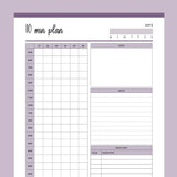 Printable 10 Minutes Planner - Purple