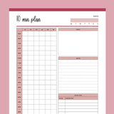 Printable 10 Minutes Planner - Red