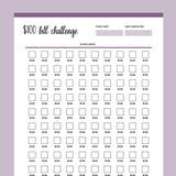 Printable 100 Dollar Bill Savings Challenge - Purple