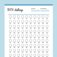 Printable 100 Envelope Savings Challenge - Blue