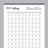 Printable 100 Envelope Savings Challenge - Grey