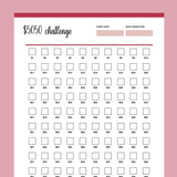 Printable 100 Envelope Savings Challenge - Red
