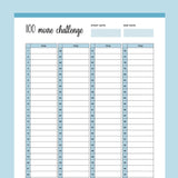 Printable 100 Movie Challenge - Blue