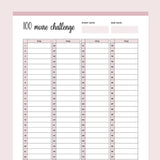 Printable 100 Movie Challenge - Pink