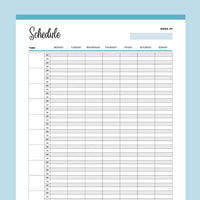 Printable 15 Minute Schedule - Blue