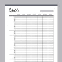 Printable 15 Minute Schedule - Grey