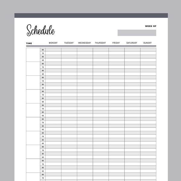 Printable 15 Minute Schedule | Instant Download PDF | A4 and US Letter – Plan Print Land printable-15-minute-schedule-instant-download-pdf-a4-and-us-letter-plan-print-land
