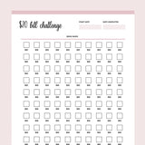 Printable 20 Dollar Bill Savings Challenge - Pink