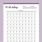 Printable 20 Dollar Bill Savings Challenge - Purple