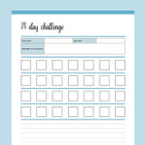Printable 4 Week 28 Day Challenge - Blue