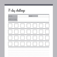 Printable 4 Week 28 Day Challenge - Grey