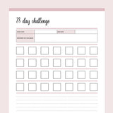 Printable 4 Week 28 Day Challenge - Pink