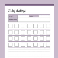Printable 4 Week 28 Day Challenge - Purple