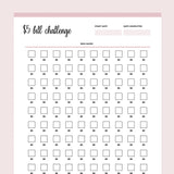 Printable 5 Dollar Bill Challenge - Pink