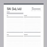 Printable ACTS Bible Study Template - Grey