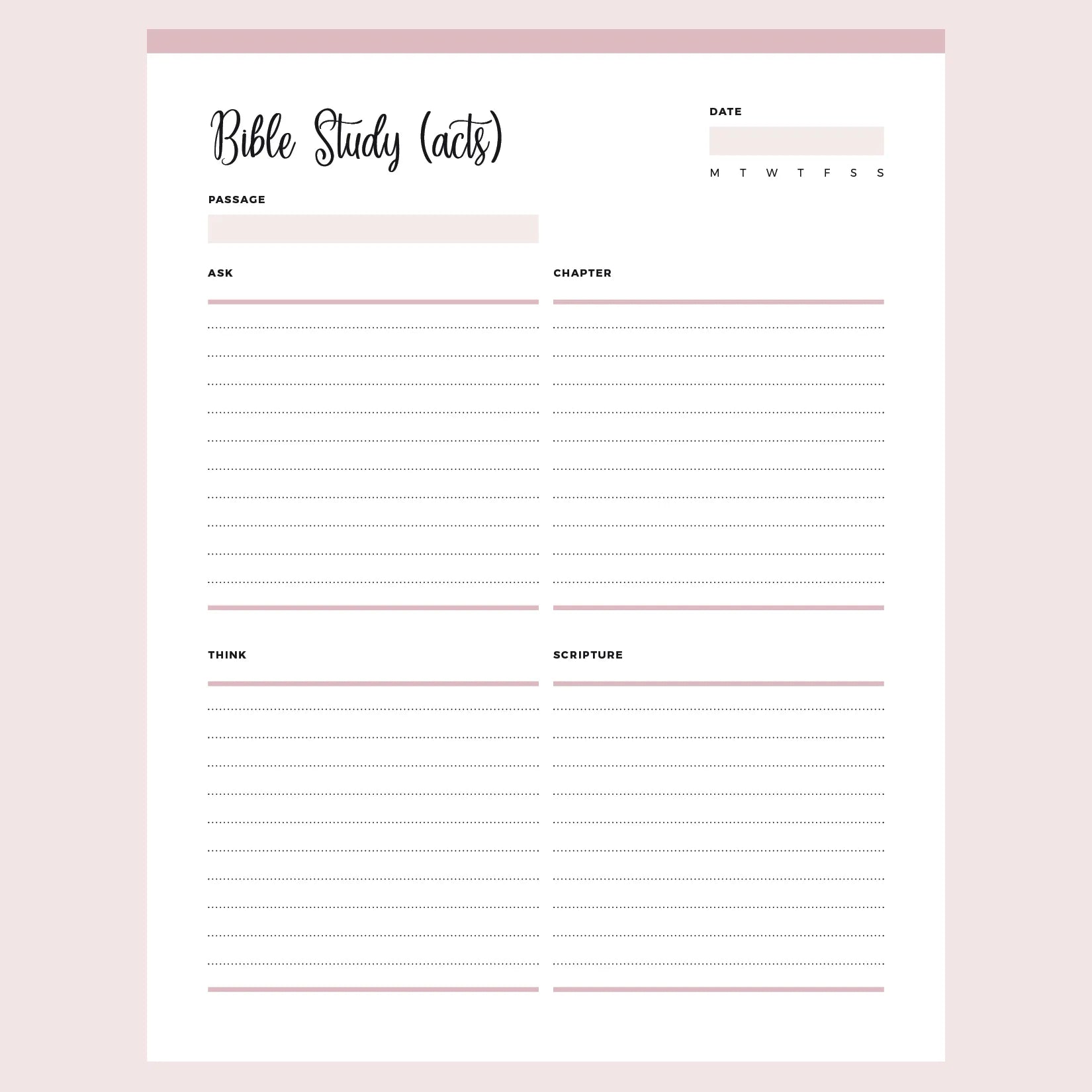 Printable ACTS Bible Study Template | Instant Download PDF – Plan Print Land printable-acts-bible-study-template-instant-download-pdf-plan-print-land