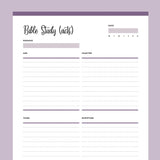 Printable ACTS Bible Study Template - Purple