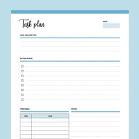 Printable ADHD Task Planner - Blue