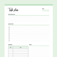 Printable ADHD Task Planner - Green