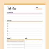 Printable ADHD Task Planner - Orange