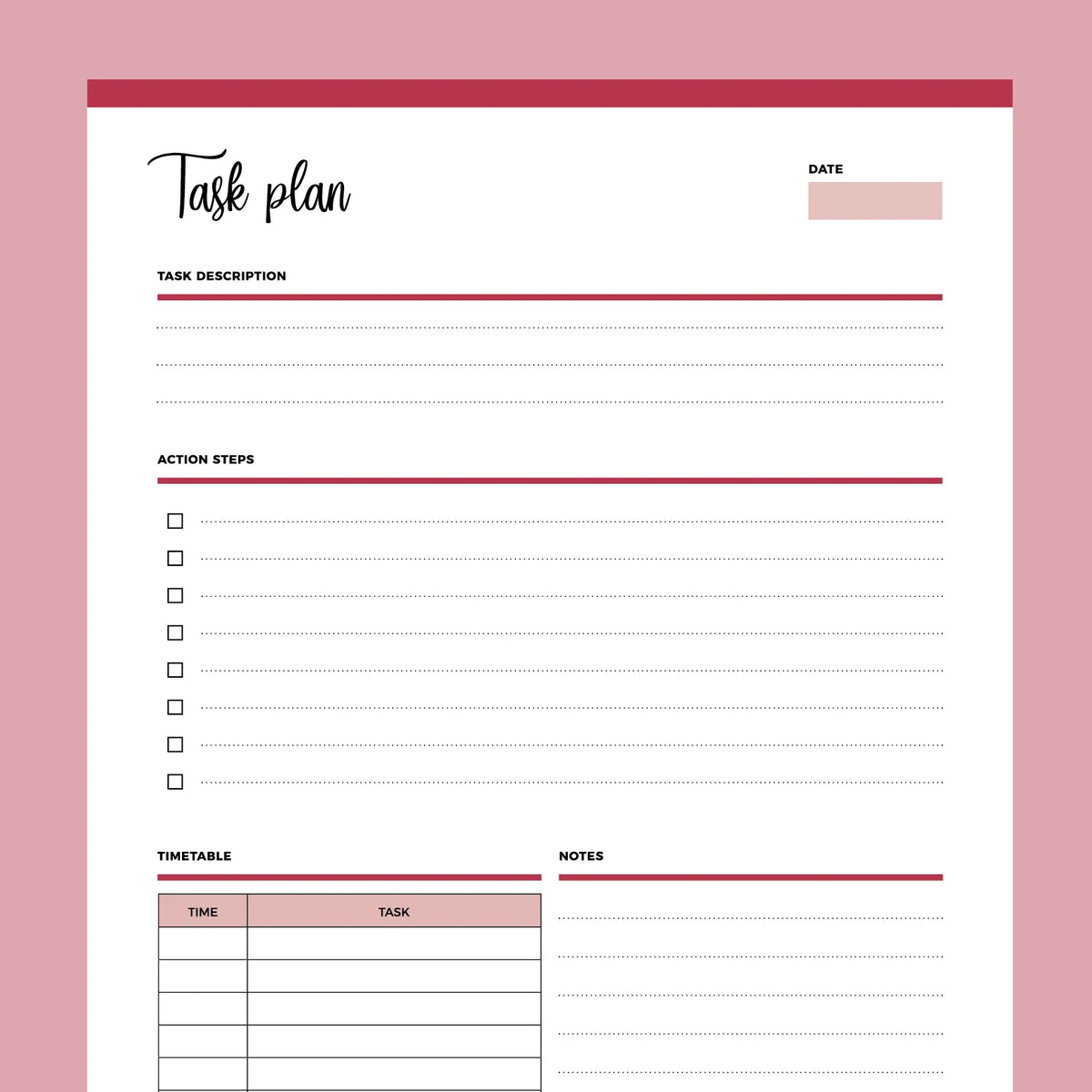 Printable ADHD Task Planner Instant download PDF A4 & US Letter