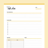 Printable ADHD Task Planner - Yellow