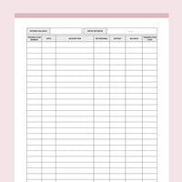 Printable Accounting Ledger - Pink