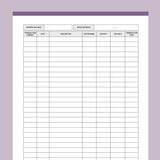 Printable Accounting Ledger - Purple
