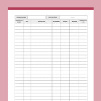 Printable Accounting Ledger - Red