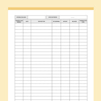 Printable Accounting Ledger - Yellow