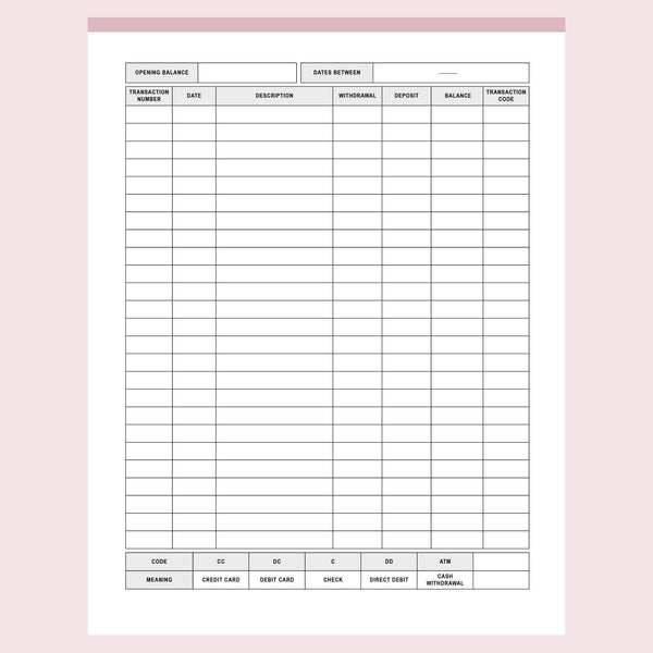 Printable Accounting Ledger