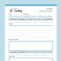 Printable ad tracking template - blue
