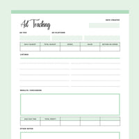 Printable ad tracking template - green