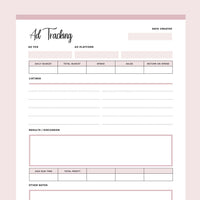 Printable ad tracking template - pink