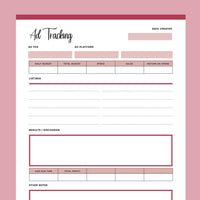 Printable ad tracking template - red