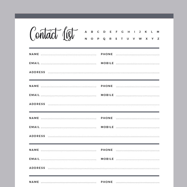 Printable Address Book | US Letter and A4 size PDF | Instant Download – Plan Print Land printable-address-book-us-letter-and-a4-size-pdf-instant-download-plan-print-land
