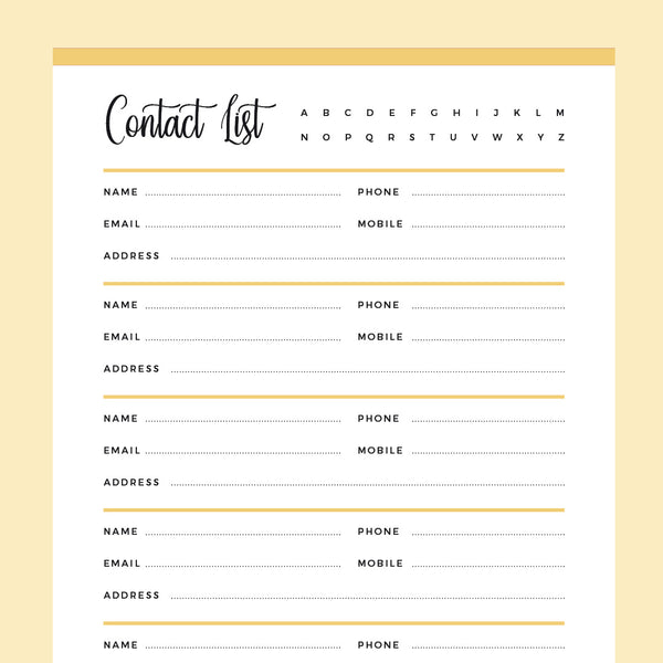 Printable Address Book | US Letter and A4 size PDF | Instant Download – Plan Print Land printable-address-book-us-letter-and-a4-size-pdf-instant-download-plan-print-land