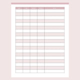 Printable Baby Growth Tracking Chart Page 2