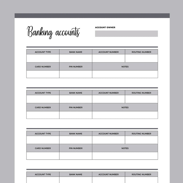 printable-bank-account-information-templates-instant-download-pdf-a4-us-letter-plan-print-land for Bank Account Information Free Printable Printable Bank Account Information Templates | Instant download PDF | A4 & US Letter – Plan Print Land for Bank Account Information Free Printable