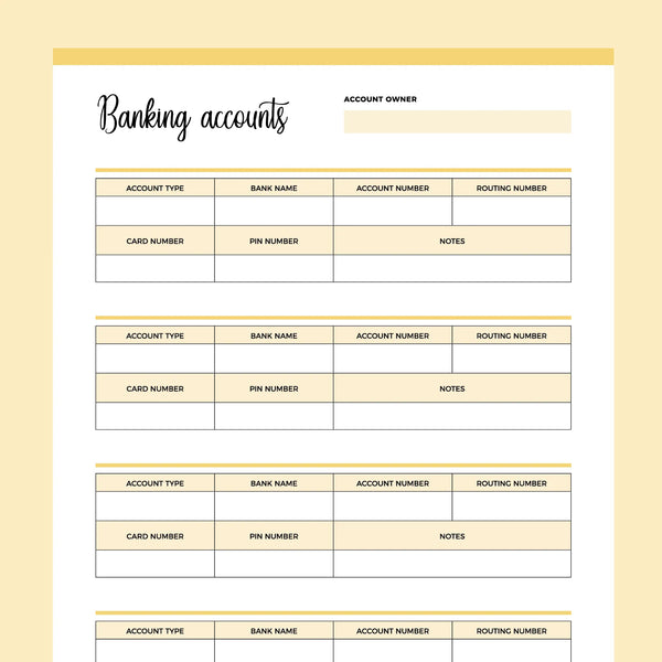 printable-bank-account-information-templates-instant-download-pdf-a4-us-letter-plan-print-land for Bank Account Information Free Printable Printable Bank Account Information Templates | Instant download PDF | A4 & US Letter – Plan Print Land for Bank Account Information Free Printable